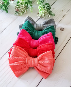 Daisy Bow-Gray/Green/Hot Pink/Red/Coral (Wholesale)