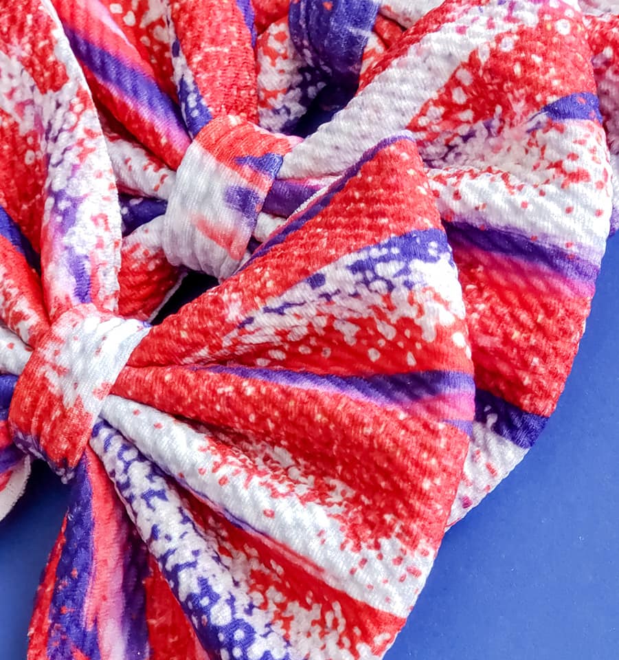 Savannah Bow-Red White and Blue Brushstroke Wholesale